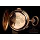 Antique Invicta Pocket Watch. Minute Repeater and Chrono. 18K Gold. Circa 1900