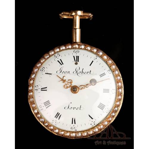 Very Rare 18K-Gold Quarter Repeater Pocket Watch. Jean Robert. Switzerland, Circa 1770