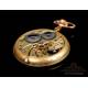 Antiguo Reloj de Bolsillo Longines. Oro de 18K. Suiza, Circa 1930