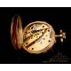 Bonito Reloj de Bolsillo Antiguo Para Señora. Oro de 18K. Francia, Circa 1900