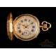 Gorgeous 14K Gold Ladies Pocket Watch. Perret & Cie. Switzerland, Circa 1880