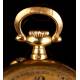 Antique Ladies Pocket Watch with 3-Colored 18K-Gold Casing. France, Circa 1900