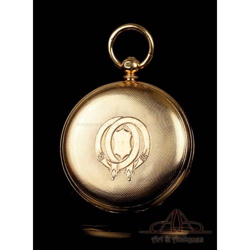 Beautiful Antique Pocket Watch. 3 Caps. 18K Gold. England, Circa 1870