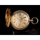 Beautiful Antique Pocket Watch. 3 Caps. 18K Gold. England, Circa 1870