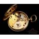Beautiful Antique Pocket Watch. 3 Caps. 18K Gold. England, Circa 1870