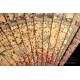 Antique Chinese Fan in Decorated Lacquered Wood. Gilded Chineries. XIX Century