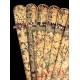 Antique Chinese Fan in Decorated Lacquered Wood. Gilded Chineries. XIX Century