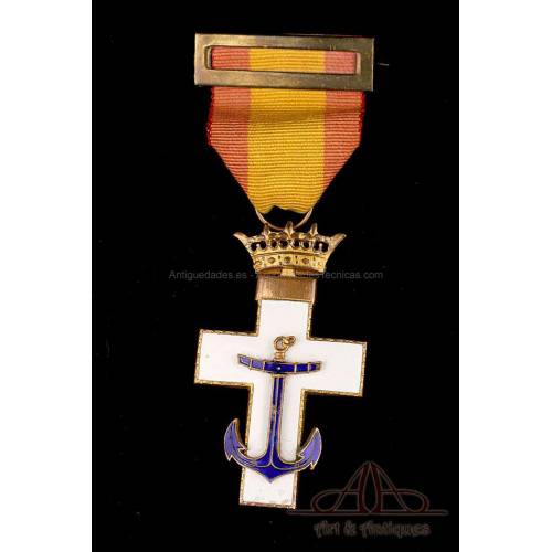 Naval Merit Cross Medal with White Distinction. 2nd Class. Franco era