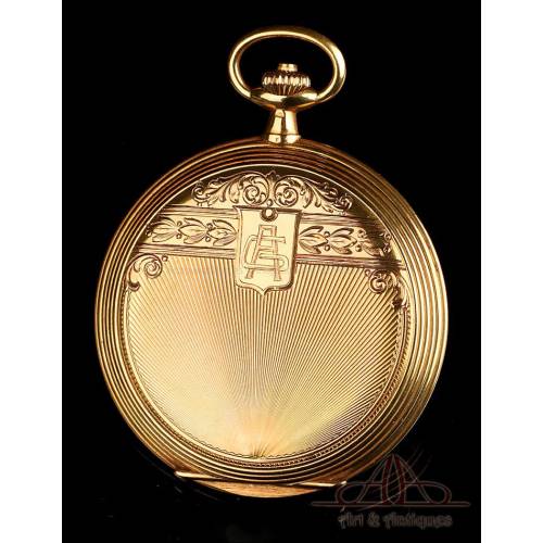 Amazing Longines 18K Gold Pocket Watch. Switzerland, Circa 1920