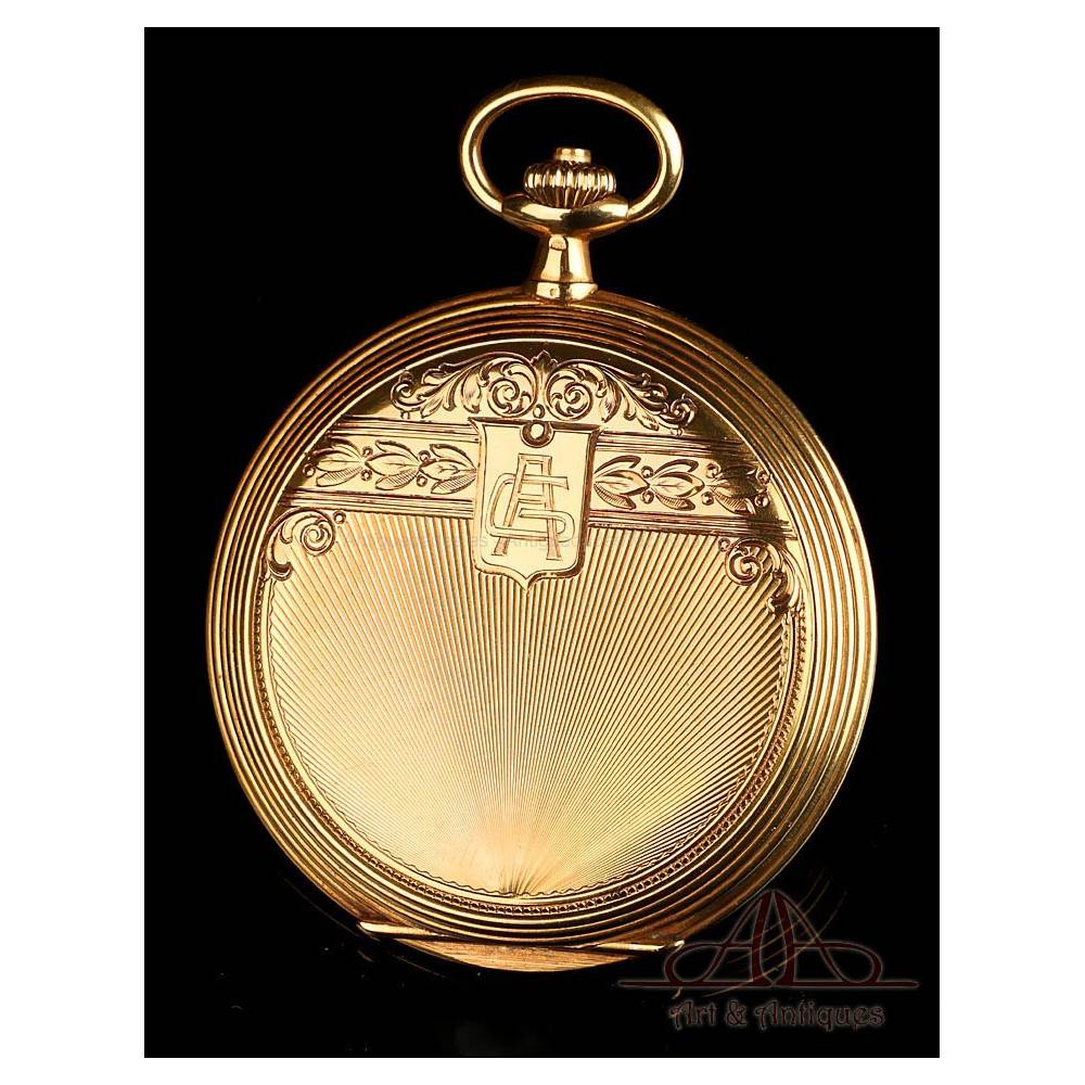Amazing Longines 18K Gold Pocket Watch. Switzerland 1920