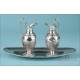 Very Antique Liturgical Silver Cruet Set. Paris, France, 1819-1838