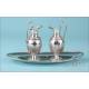 Very Antique Liturgical Silver Cruet Set. Paris, France, 1819-1838