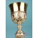Antiguo Cáliz Barroco de Plata Dorada Con Escenas. Francia, Circa 1880