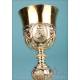 Antique Baroque Gilded Silver Chalice With Scenes. France, Circa 1880