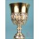 Antique Baroque Gilded Silver Chalice With Scenes. France, Circa 1880