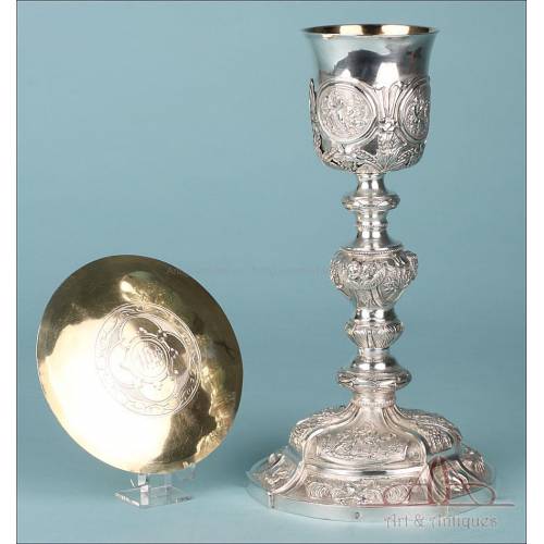 Extraordinary Antique Chalice with Images. Lyon, France, 1818-1838