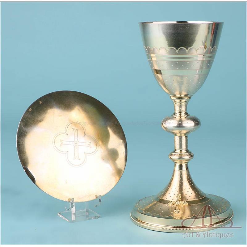 Fine Antique Gilt Silver Chalice. France, Circa 1880