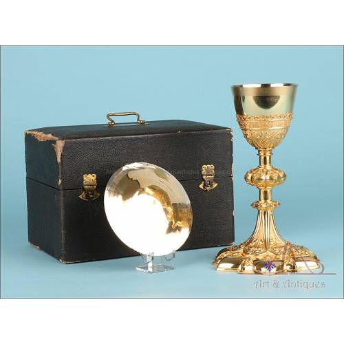 Spectacular Silver and Gilt Metal Chalice. France, Circa 1880