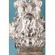 Antique Silver Holly Water Font with Virgin Mary. Germany, Circa 1800