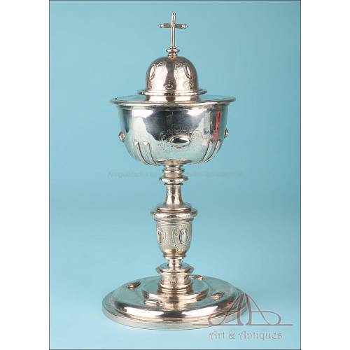 Very Antique Spanish Silver Ciborium. 17th-18th Centuries. Spain, Circa 1700