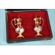 Striking Gilt Silver Cruet Set with Enamels. France, Circa 1870