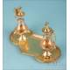 Striking Gilt Silver Cruet Set with Enamels. France, Circa 1870