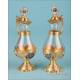 Striking Gilt Silver Cruet Set with Enamels. France, Circa 1870