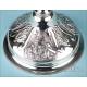 Big-Sized Antique Silver Ciborium with Scenes. 16 in. Belgium, 1831-1868