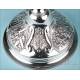 Big-Sized Antique Silver Ciborium with Scenes. 16 in. Belgium, 1831-1868