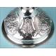 Big-Sized Antique Silver Ciborium with Scenes. 16 in. Belgium, 1831-1868