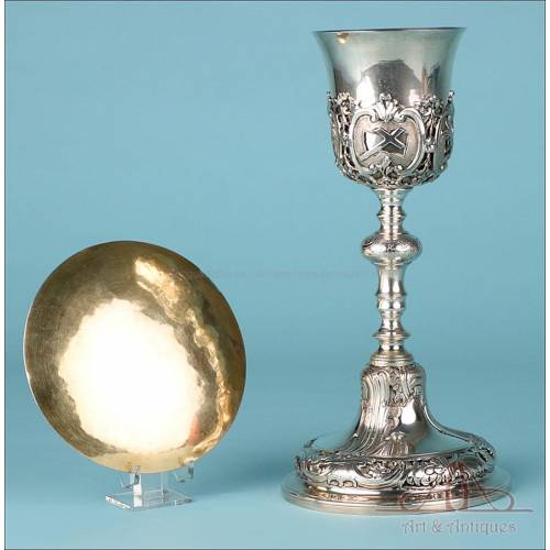 Beautiful Antique Spanish Silver Chalice. Spain, 19th Century