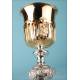 Large Antique White and Gilt Silver Chalice. France, Circa 1880