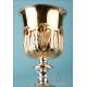 Large Antique White and Gilt Silver Chalice. France, Circa 1880