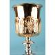 Large Antique White and Gilt Silver Chalice. France, Circa 1880