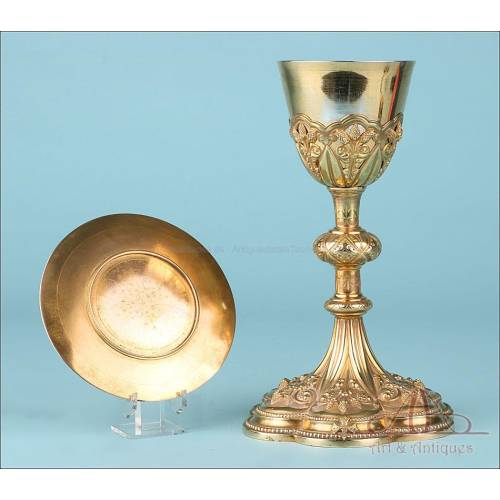 Fine Antique Gilt Silver and Metal Chalice. France, 19th Century