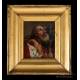 Antique Italian Vitela Painting on glass of Saint Simon the Zealot ca. 1800