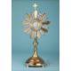Antique Gilt Metal and Alpaca Monstrance. Spain, Circa 1950