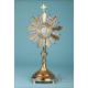 Antique Gilt Metal and Alpaca Monstrance. Spain, Circa 1950