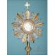 Antique Gilt Metal and Alpaca Monstrance. Spain, Circa 1950