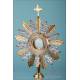 Antique Gilt Metal and Alpaca Monstrance. Spain, Circa 1950