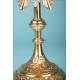 Antique Gilt Metal and Alpaca Monstrance. Spain, Circa 1950