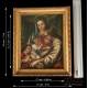 Antique Italian Oil. Virgin, Child Jesus, Saint Elizabeth, and Young John, 17th Century