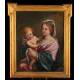 Antigua Virgen con el Niño Jesús, óleo sobre cobre italiano, siglo XVII