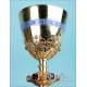 Beautiful Gilt Silver Chalice with Enamels. Demarquet. France, Circa 1880