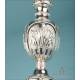 Antique Solid Silver Baroque Chalice and Paten. Paris, France, 1838