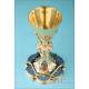 Gorgeous Antique Gilt-Silver Chalice with Enamels. France, Circa 1880