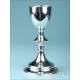 Antique Silver-Plated Metal or Alpaca Chalice. Zaragoza, Spain, Circa 1950