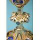 Spectacular Antique Gilt-Silver Chalice with Enamels and Precious Stones. France, 1870