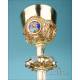 Spectacular Antique Gilt-Silver Chalice with Enamels and Precious Stones. France, 1870
