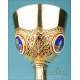 Spectacular Antique Gilt-Silver Chalice with Enamels and Precious Stones. France, 1870